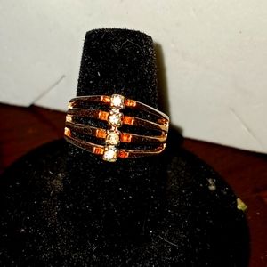 Ladies Gold tone CZ diamond ring